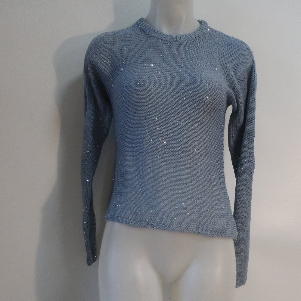 Womens Michelle Mason (Item- 24) Sequin Asymmetric Cold Shoulder Sweater P US/XS
